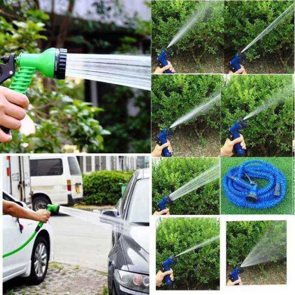 Furtun extensibil de gradina de 60 metri + aparat pentru pulverizarea apei + Dispozitiv de indepartat buruieni manual CADOU