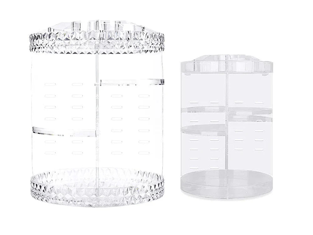 Organizator rotativ pentru cosmetice si bijuterii, UBX, plastic, 28x21.5 cm, transparent