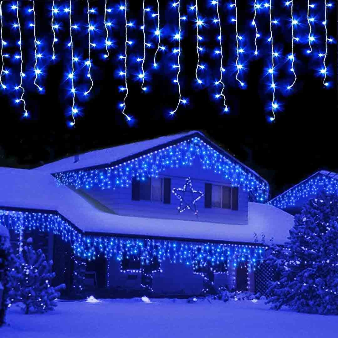 Pachet 3 x Instalatie Franjuri 12 Metri, 3 x 300 Becuri LED ALBASTRU