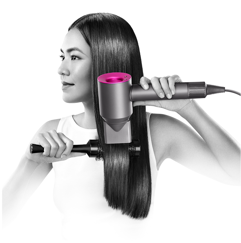 Set uscator de par, clasic, 3 trepte temperatura, roz, 5 duze inlocuibile