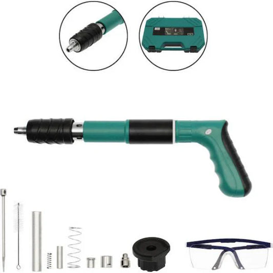 Pistol de batut cuie manual, pentru beton si tavan, slot sarma, argintiu, mini