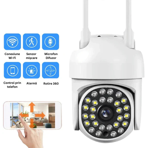 Set 2 x Camera de supraveghere IP 360 wifi - Jortan IPC + 2 carduri 32GB CADOU