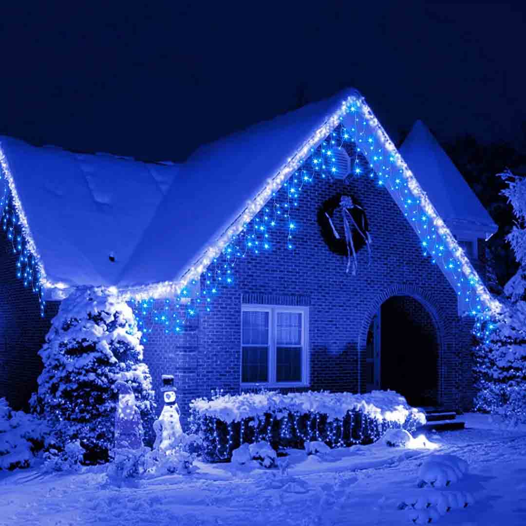 Pachet 3 x Instalatie Franjuri 12 Metri, 3 x 300 Becuri LED ALBASTRU