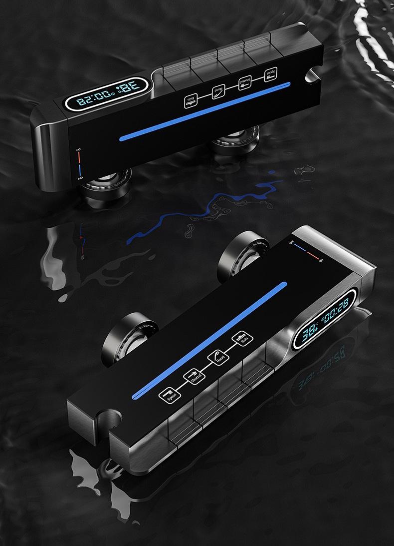 Coloana De Dus 4in1 , Afișaj Digital , Lumina Led , 4 Funcții De Curgere a Apei , Cap Dus Dreptunghiular , Efect de Ploaie