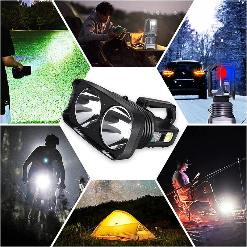 Lanterna proiector led, multifunctionala, reincarcabila, cu power bank, Q-LED5123, culoare negru