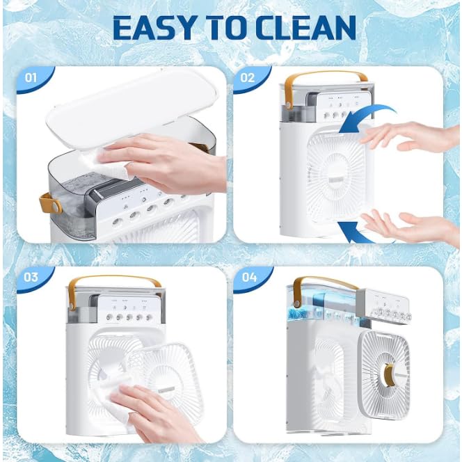 Ventilator 5 in 1, Purificare si Umidificare Aer, Odorizare, Rezervor Apa 600 ml, Temporizator, 3 Trepte de Viteza