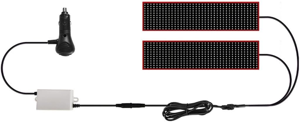 Set 2x Ecrane LED Flexibile Mari pentru Mașini și Camioane – Programabile cu Telecomandă, Afișaj Dinamic 80x17 cm