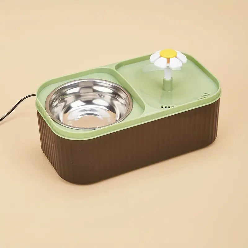 Dozator Hrana Animale de companie Pisici si Catei 2 in 1, 31.5 X 7.5 X 12.5 Cm, Turcoaz/Maro