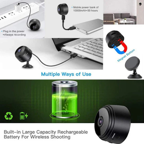 Pachet 2+1 CADOU Camera HD WiFi - Suport Card 128GB, 1920*1080P, Compacta cu Vizualizare Live, Vedere Nocturna