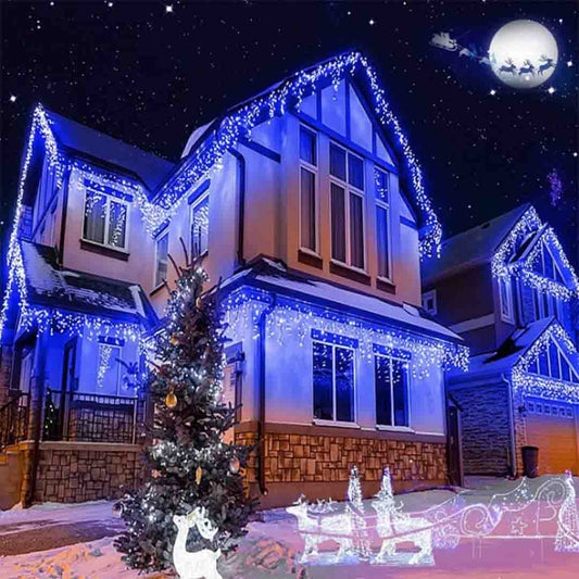 Pachet 3 x Instalatie Franjuri 12 Metri, 3 x 300 Becuri LED ALBASTRU