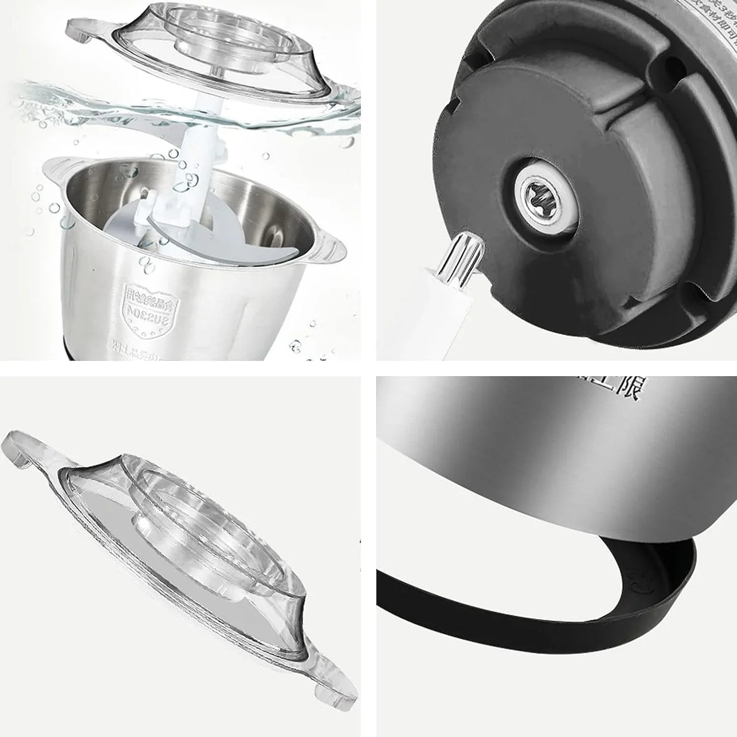 Pachet 1+1 CADOU Tocator electric carne si legume, 4 lame inox, 2 viteze, capacitate mare, bol inox