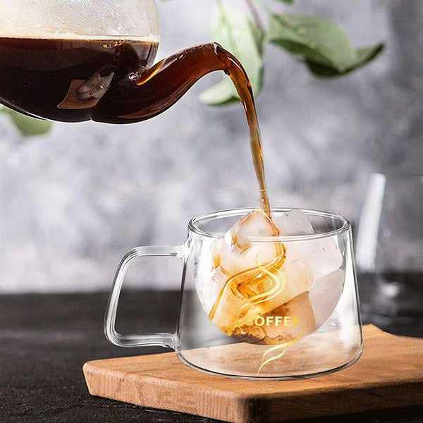 Set 2 x Ceasca COFFEE din sticla borosilicata cu pereti dubli, 200 ml