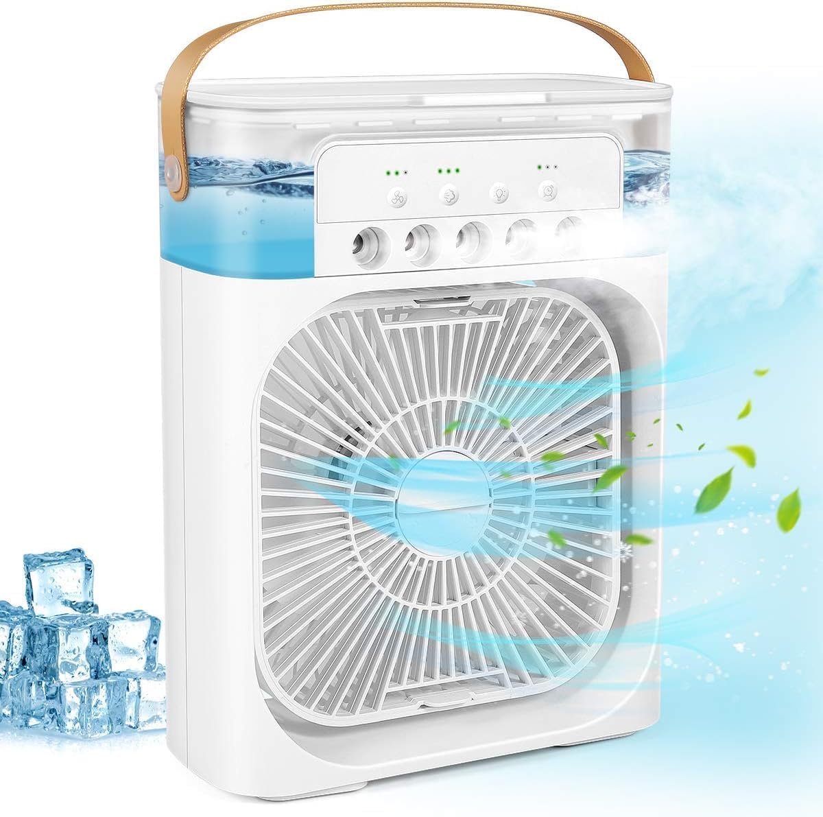 Ventilator 5 in 1, Purificare si Umidificare Aer, Odorizare, Rezervor Apa 600 ml, Temporizator, 3 Trepte de Viteza