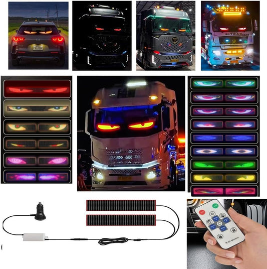 Set 2x Ecrane LED Flexibile Mari pentru Mașini și Camioane – Programabile cu Telecomandă, Afișaj Dinamic 80x17 cm