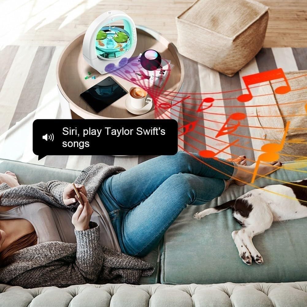 Umidificator 4in1 GoldFish, bol pentru pesti, conectare prin Bluetooth, lumini ambientale, boxa incorporata