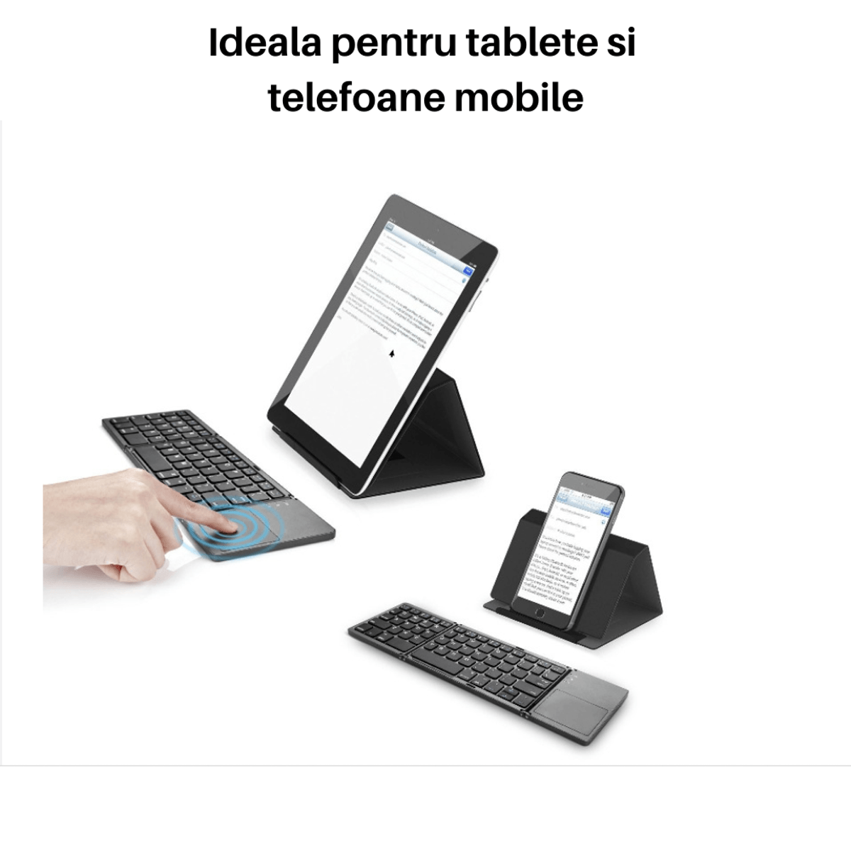 Mini Tastatura Bluetooth Pliabila cu Touchpad Integrat GUP B033