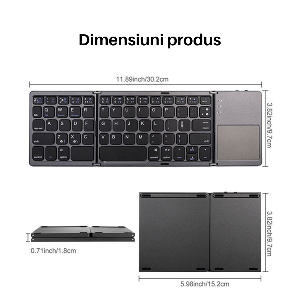 Mini Tastatura Bluetooth Pliabila cu Touchpad Integrat GUP B033