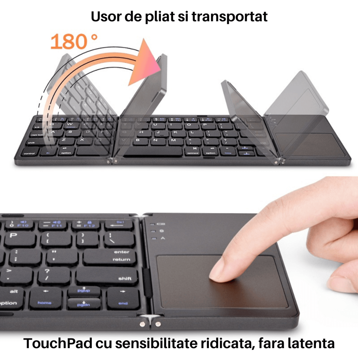 Mini Tastatura Bluetooth Pliabila cu Touchpad Integrat GUP B033