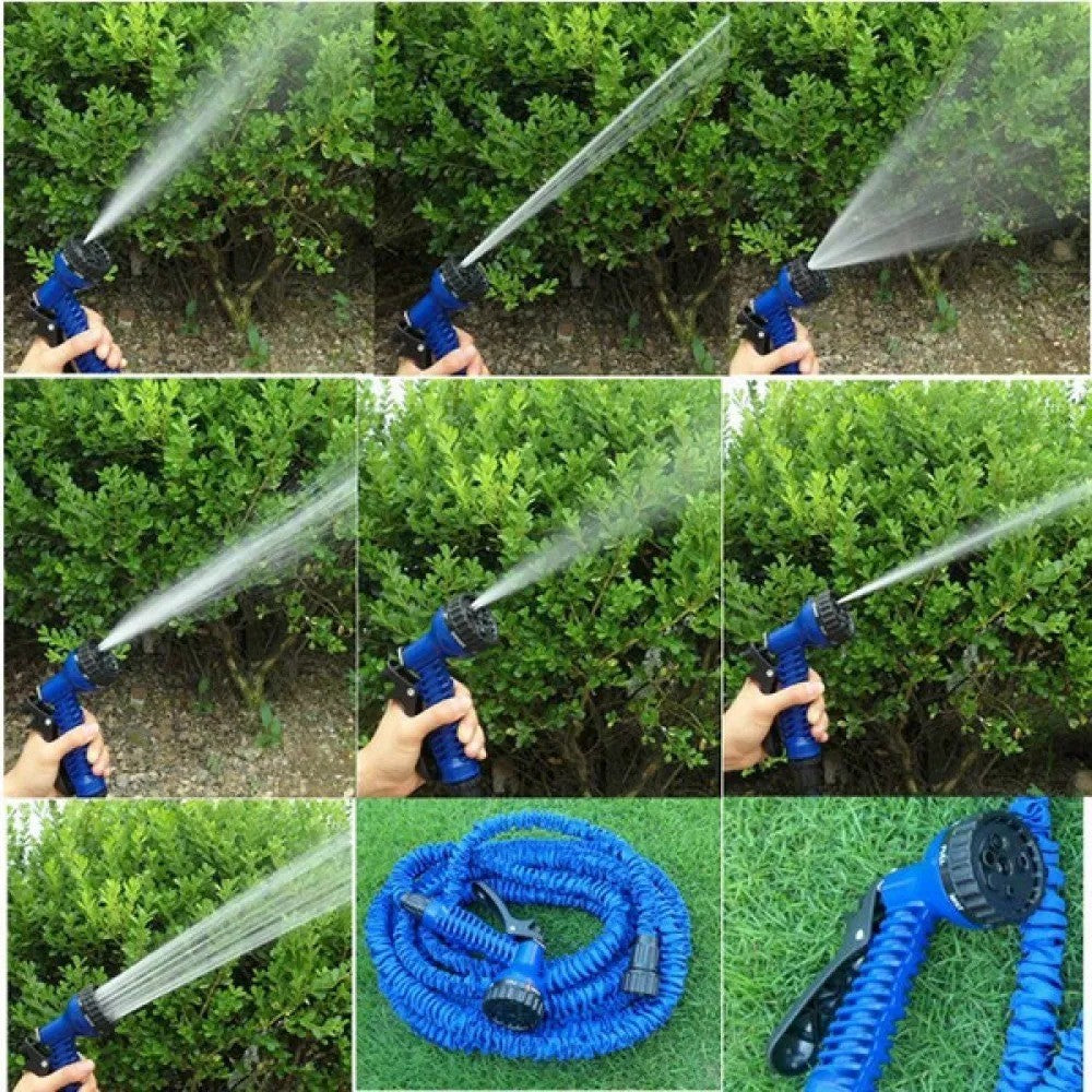 Furtun extensibil de gradina de 60 metri + aparat pentru pulverizarea apei + Dispozitiv de indepartat buruieni manual CADOU