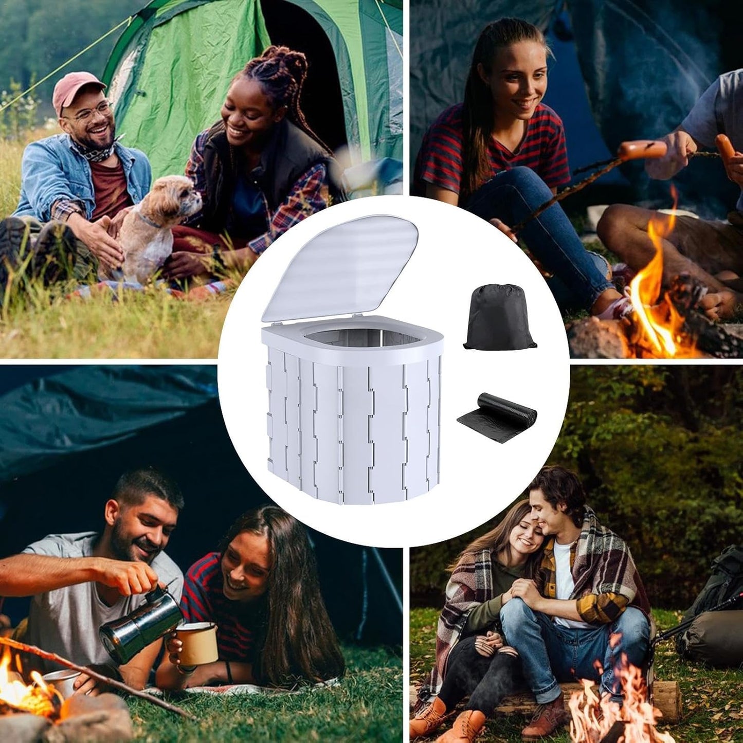Toaletă portabilă pliabilă - WC mobil, pișoar, pentru camping, rulote, pescari, cabane, bătrâni sau persoane cu dizabilități