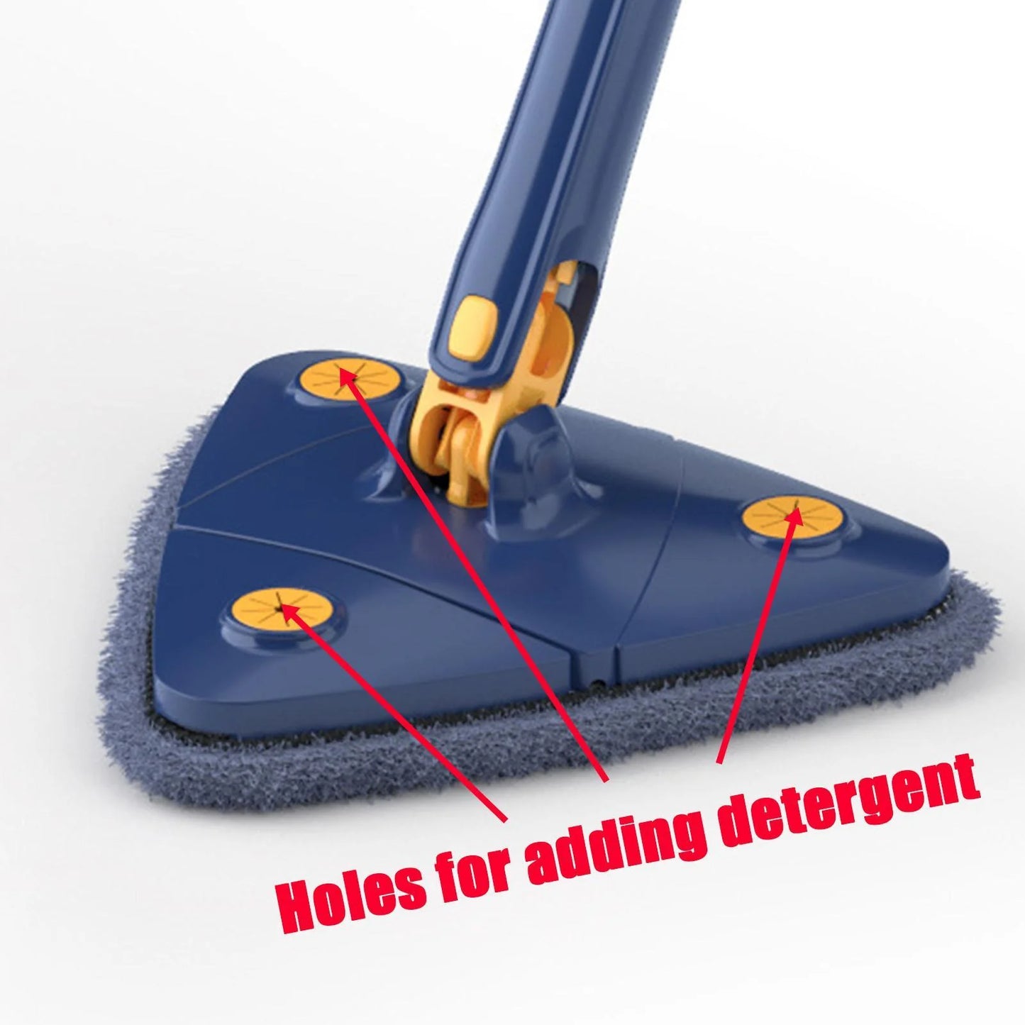 Mop inovativ CleanMaster, de mana, reglabil, rotire 360, triunghi, albastru