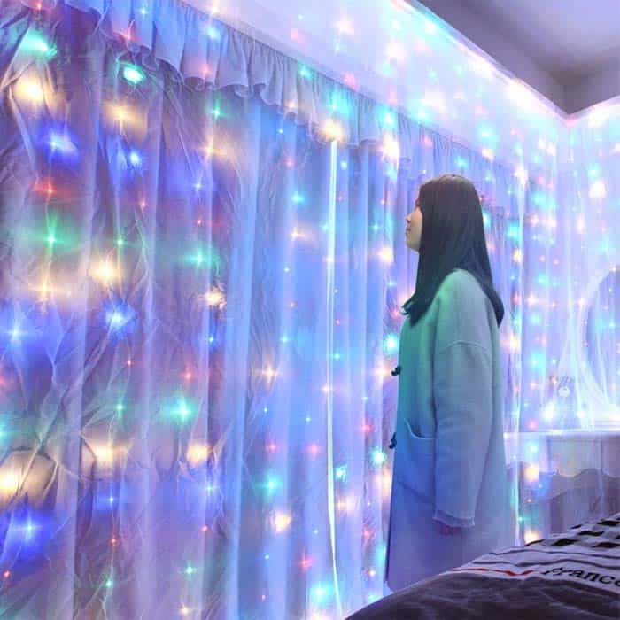 Set 2 x Instalatie perdea 3x3m , 300LED , 8 Programe, cu USB si Telecomanda