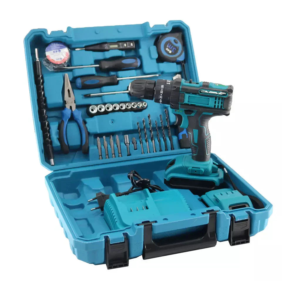 Trusa Bormasina 36V, mandrina metalica, cu 2 acumulatori si incarcator + Adaptor drujba pentru bormasina + CADOU