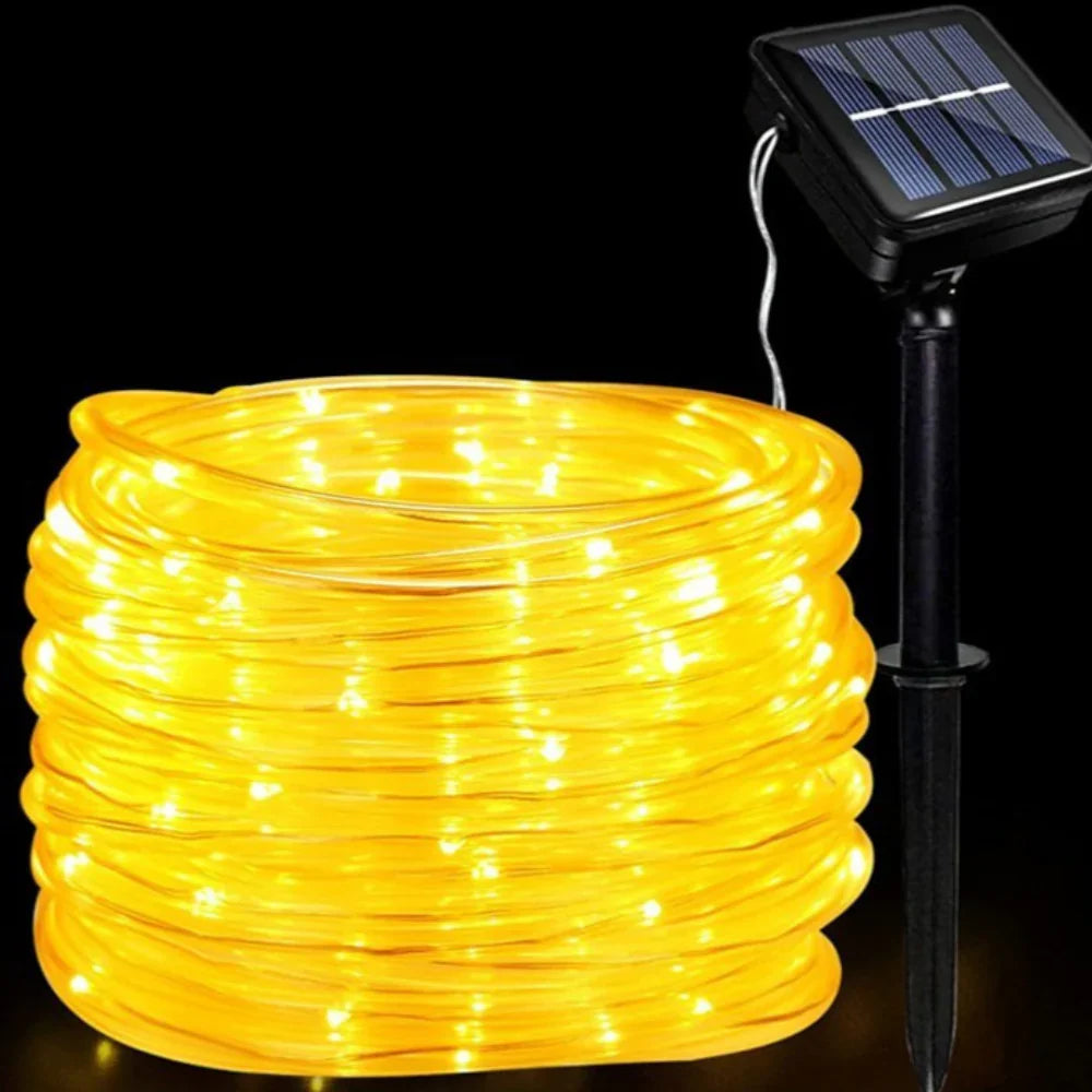 Furtun Luminos LED pentru Exterior cu Incarcare Solara 10M - 60LED