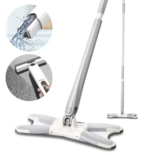 Pachet Mop pivotant cu maner reglabil, cu microfibre + Mini mop portabil, sistem anti scurgere, pentru diferite suprafete si geamuri