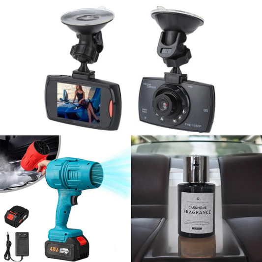 Kit Complet de Vară pentru Mașină – Cameră HD, Suflanta și Difuzor cu Arome