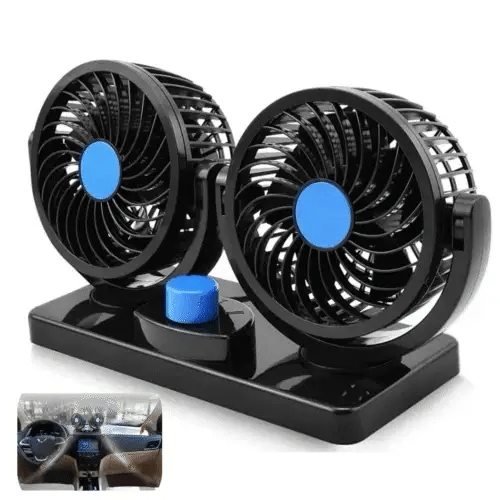 Ventilator Auto Dublu, Alimentare La Priza Masinii De 12V, 2 Trepte De Viteza