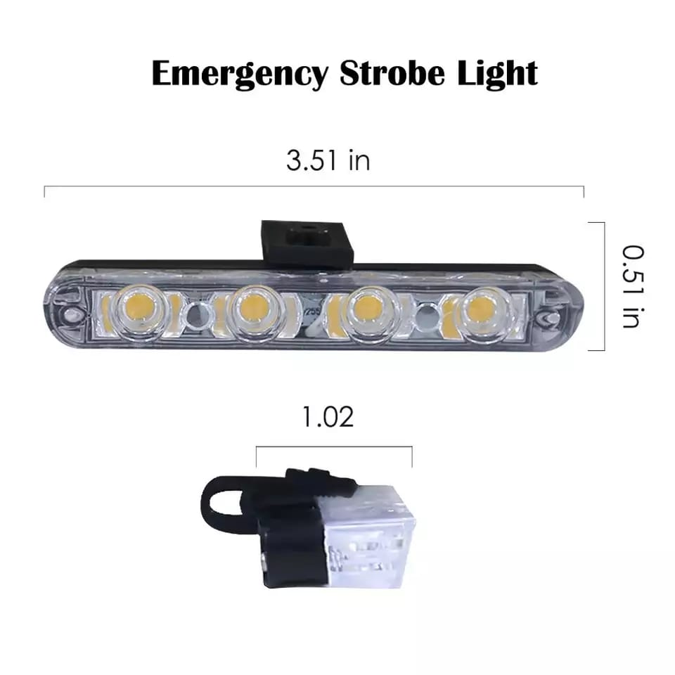 Lumini avertizare LED pentru grila, functii stroboscop, 36W, 12V, Rosu/albastru