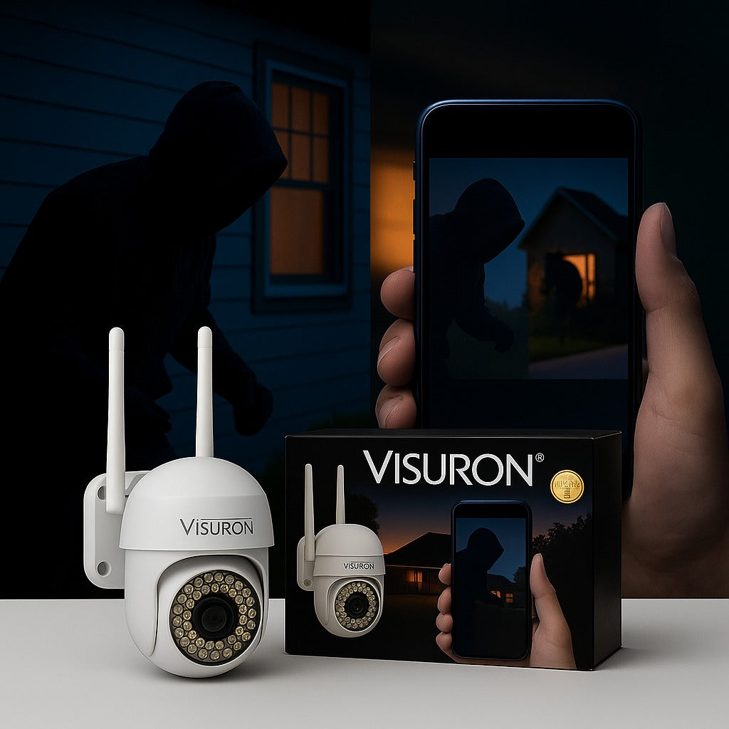 Set 2 Camere Supraveghere Wi-Fi VISURON – Viziune Nocturnă, 38 LED IR, Full HD 1080p