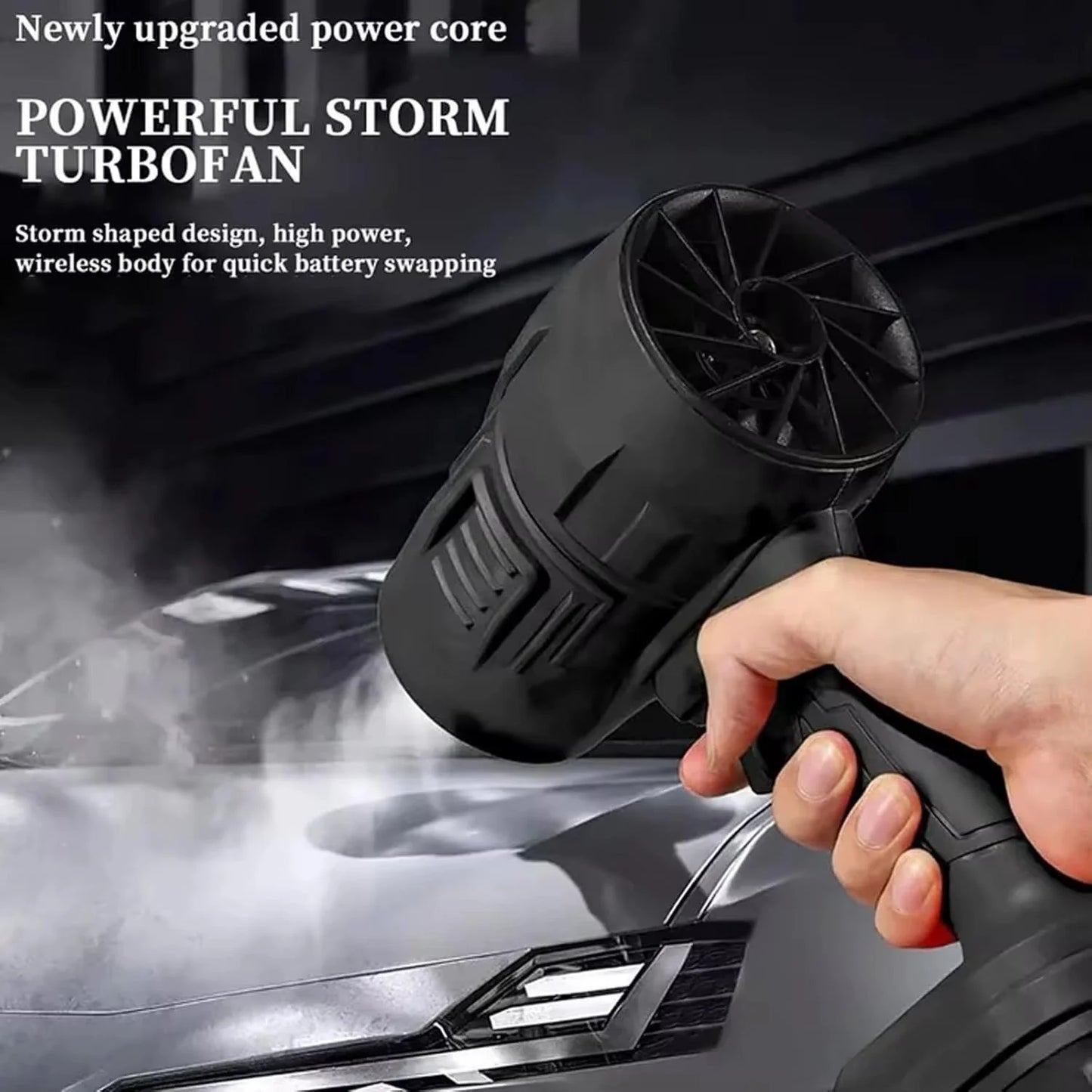 Suflantă Turbo Auto Portabilă 1050W, 35.000 RPM – Putere Mare 180 km/h, 6 m³/min – Ideală pentru Uscare Mașină, Îndepărtare Frunze, Praf și Apă