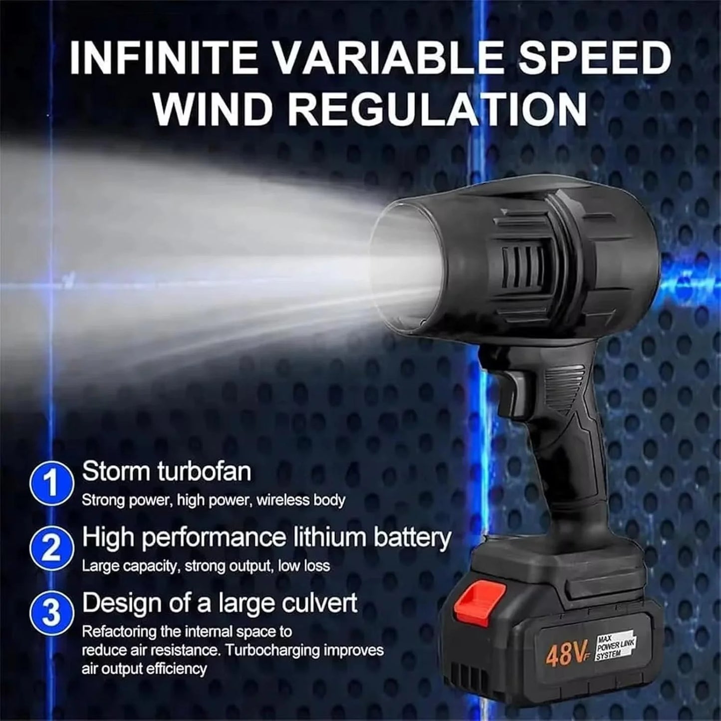 Suflantă Turbo Auto Portabilă 1050W, 35.000 RPM – Putere Mare 180 km/h, 6 m³/min – Ideală pentru Uscare Mașină, Îndepărtare Frunze, Praf și Apă