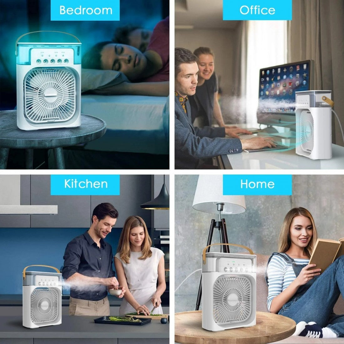 Ventilator 5 in 1, Purificare si Umidificare Aer, Odorizare, Rezervor Apa 600 ml, Temporizator, 3 Trepte de Viteza