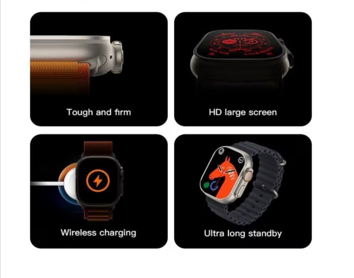 Ceas SmartWatch JRH™ Ultra Watch, 2.0" IPS FULL VIEW, Apel Bluetooth