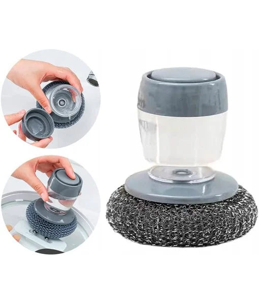 Pachet 1+1 CADOU Perie de spalat vase, umplere automata cu lichid, cap detasabil, non-abraziva