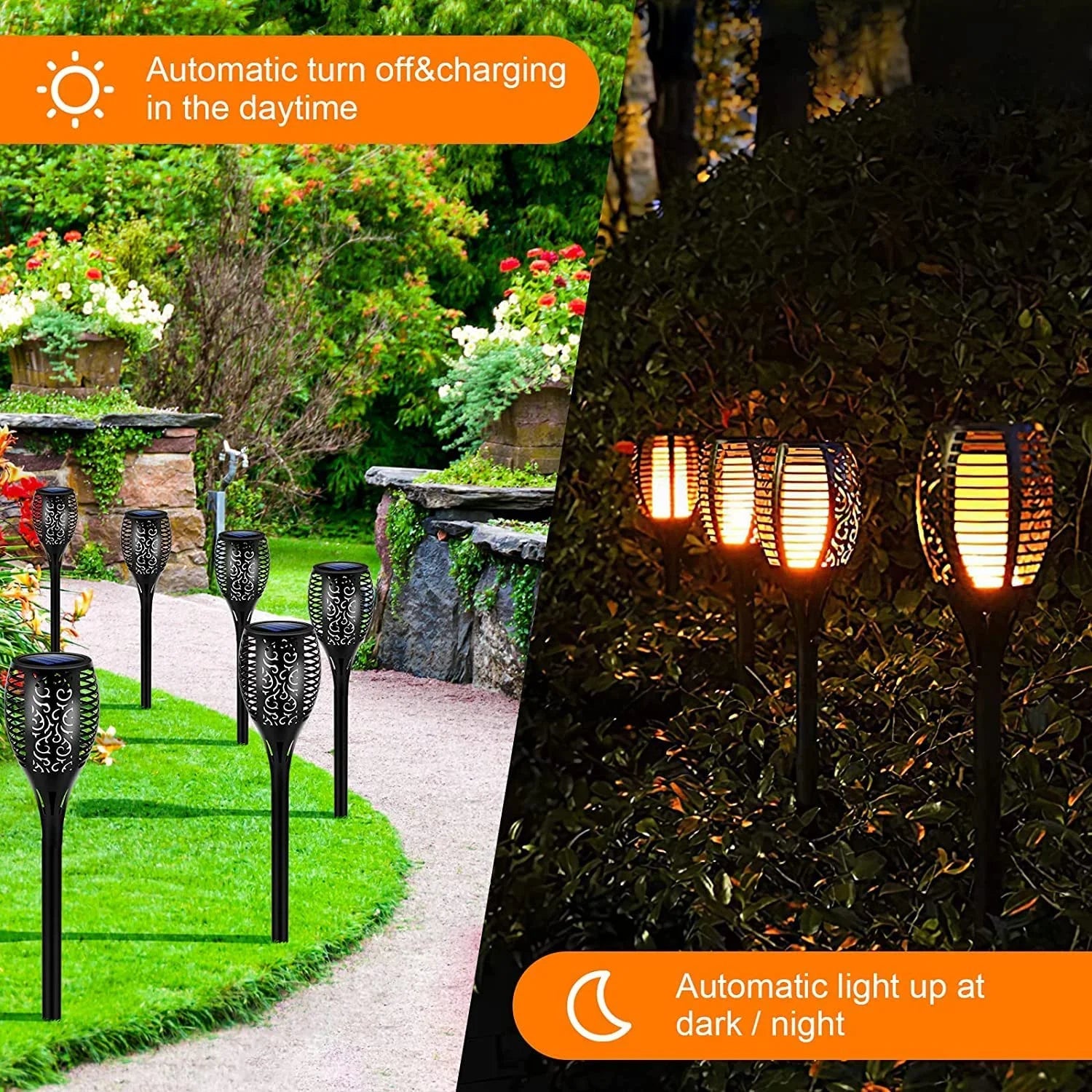 Set 8 x Lampa solara tip torta cu efect flacara