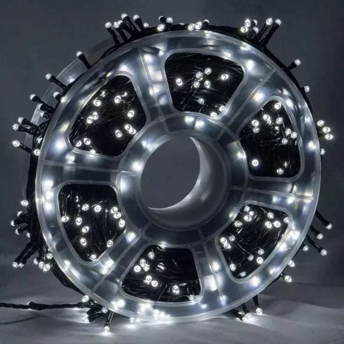 Set 2 x Instalatie Liniara Rola 50 m, Interior/Exterior , 300 LED-uri, Alb Rece, Albastru