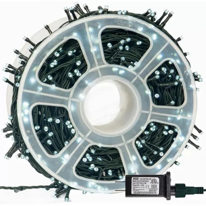 Set 2 x Instalatie Liniara Rola 50 m, Interior/Exterior , 300 LED-uri, Alb Rece, Albastru