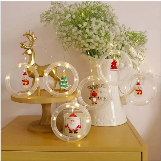 Instalatie perdea interior, cu 10 inele luminoase, LED