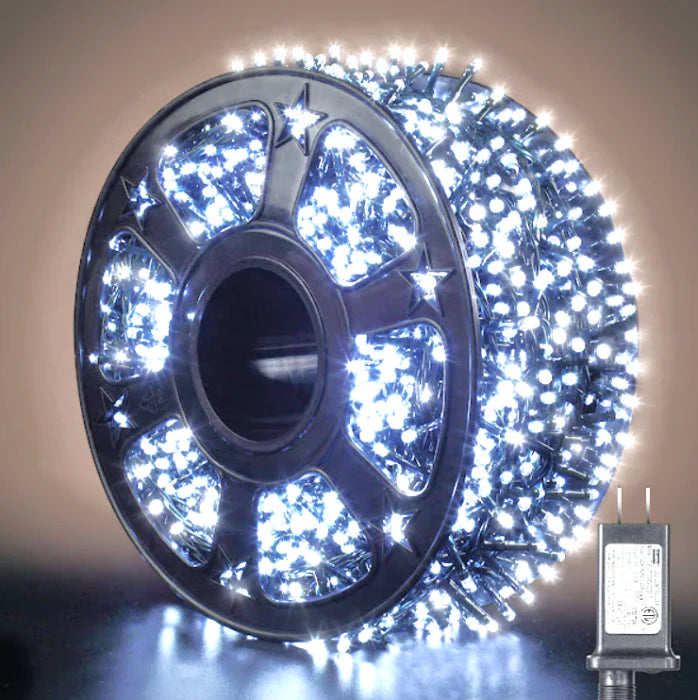 Set 2 x Instalatie Liniara Rola 50 m, Interior/Exterior , 300 LED-uri, Alb Rece, Albastru