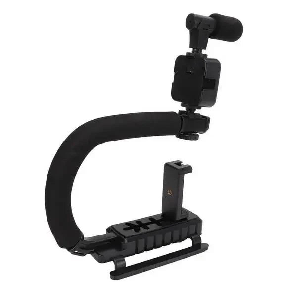 Kit vlogging complet pentru camera, telefon, trepied in forma de U, telecomanda bluetooth, microfon