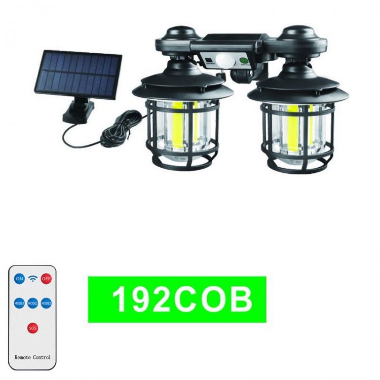 Set 2 Lampi solare cu senzor solar si telecomanda, 20w, 500 lumeni, trei moduri de functionare,