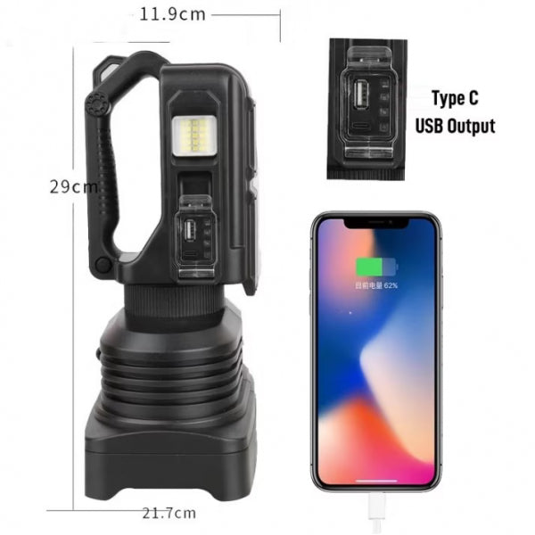 Lanterna proiector led, multifunctionala, reincarcabila, cu power bank, Q-LED5123, culoare negru