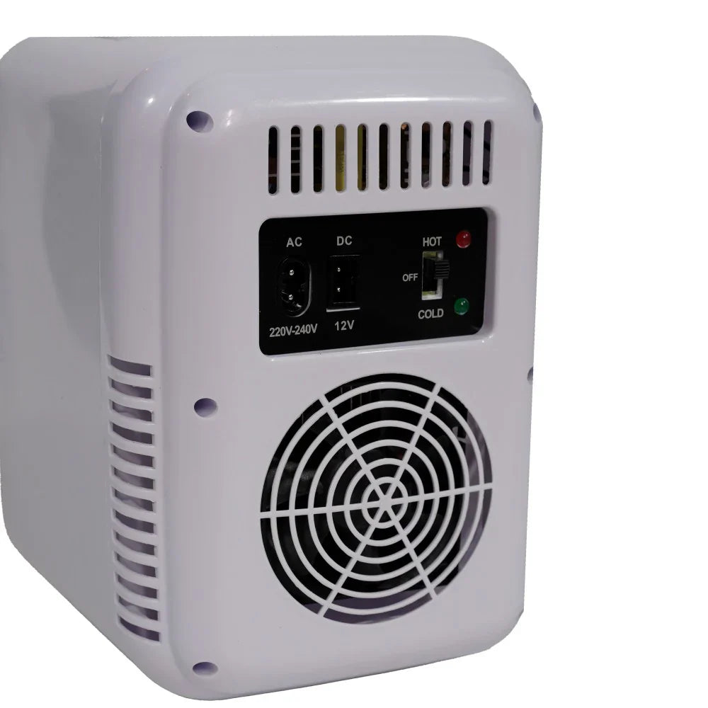 Mini frigider portabil, capacitate 4L, cu mufa pentru bricheta auto, finisaj lucios, albastru