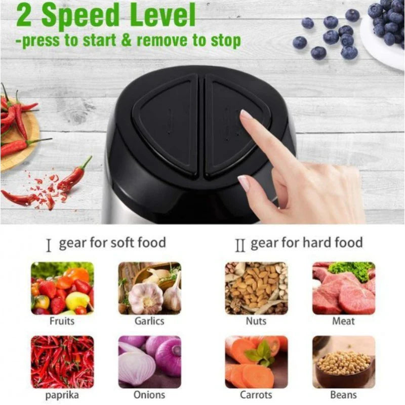Pachet 1+1 CADOU Tocator electric carne si legume, 4 lame inox, 2 viteze, capacitate mare, bol inox