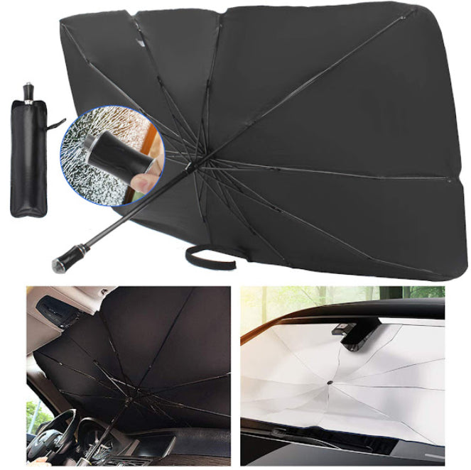 Parasolar pliabil tip umbrela pentru parbrizul masinii 65 x 110 cm