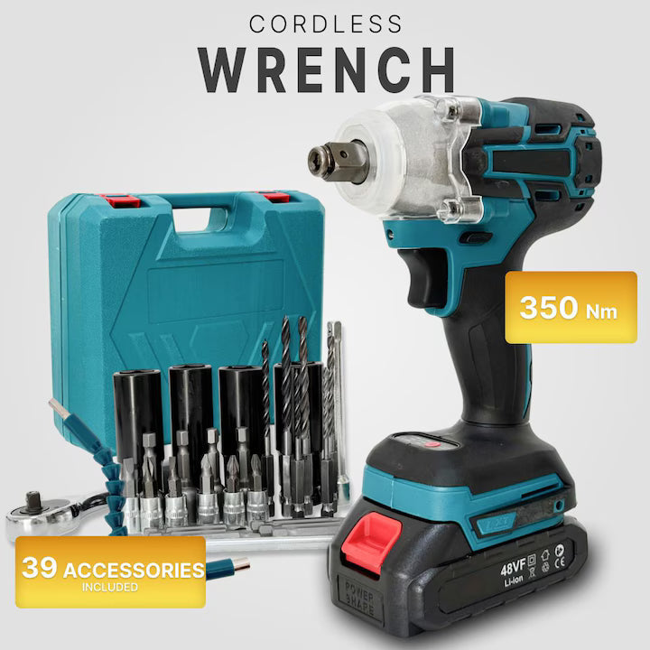 Masina de gaurit si insurubat cu Impact fara fir, 40 accesorii, 2 acumulatori 48V, statie incarcare, valiza transport